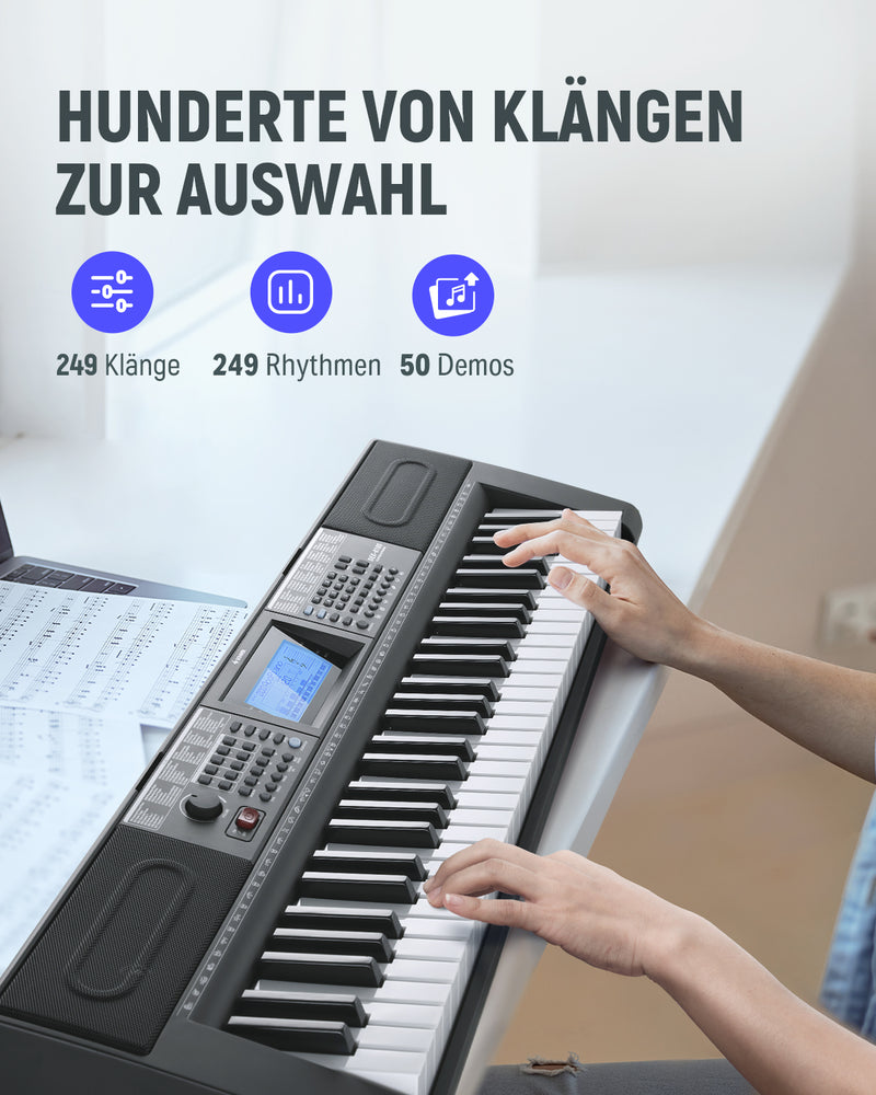 Donner DEK-610S Home Keyboards 61 Tasten Elektronisches Keyboard