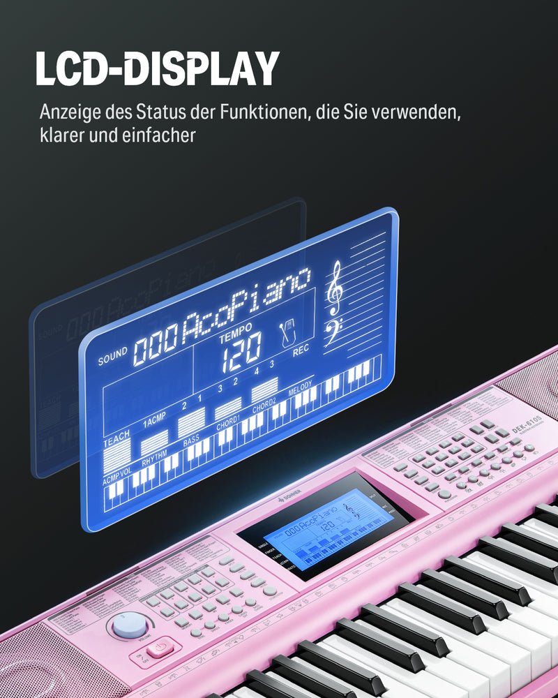 Donner DEK-610S Home Keyboards 61 Tasten Elektronisches Keyboard