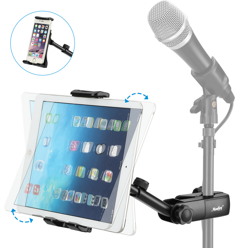 Moukey Mmsph-1  Tablet Halterung für Mikrofonständer Multifunktion verstellbar Mic Ständer Halterung