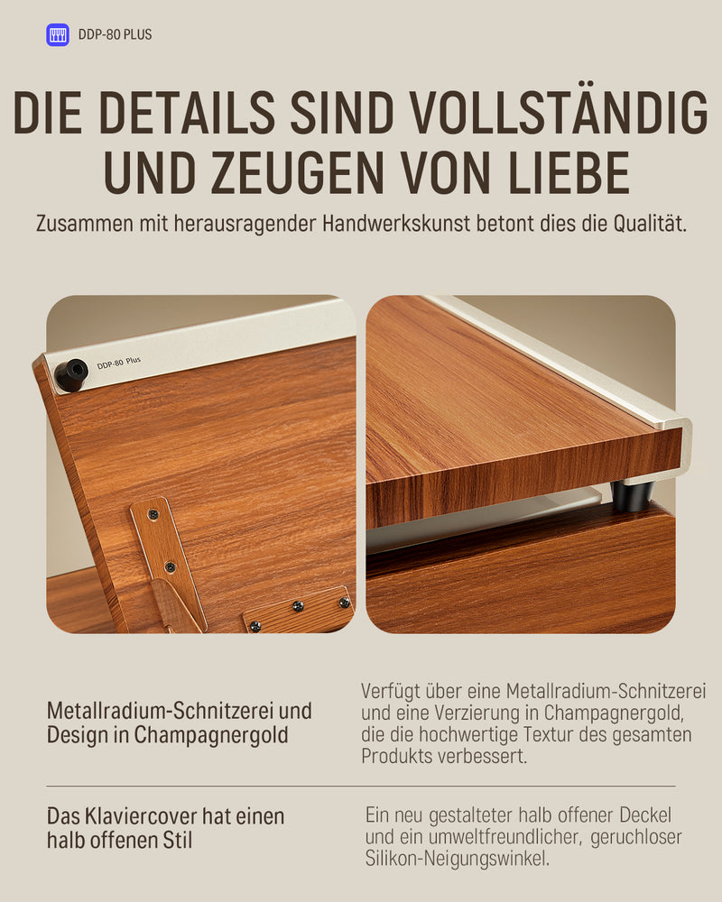 Donner DDP-80 PLUS Digitalpiano Minimalistisches Holzdesign