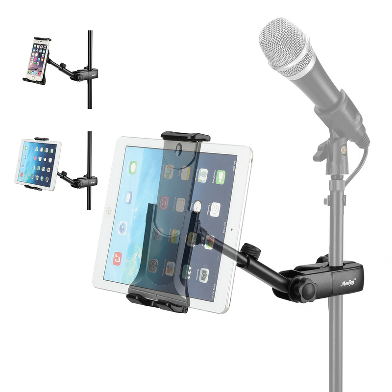 Moukey Mmsph-1  Tablet Halterung für Mikrofonständer Multifunktion verstellbar Mic Ständer Halterung
