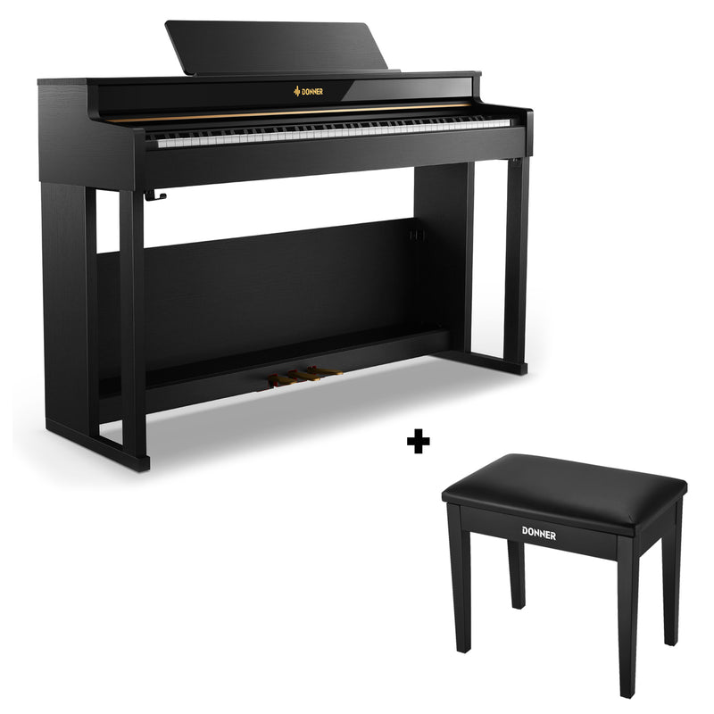 Donner DDP-400 Premium Upright Keyboard Piano mit 88 gewichteten Tasten und progressiver Hammermechanik