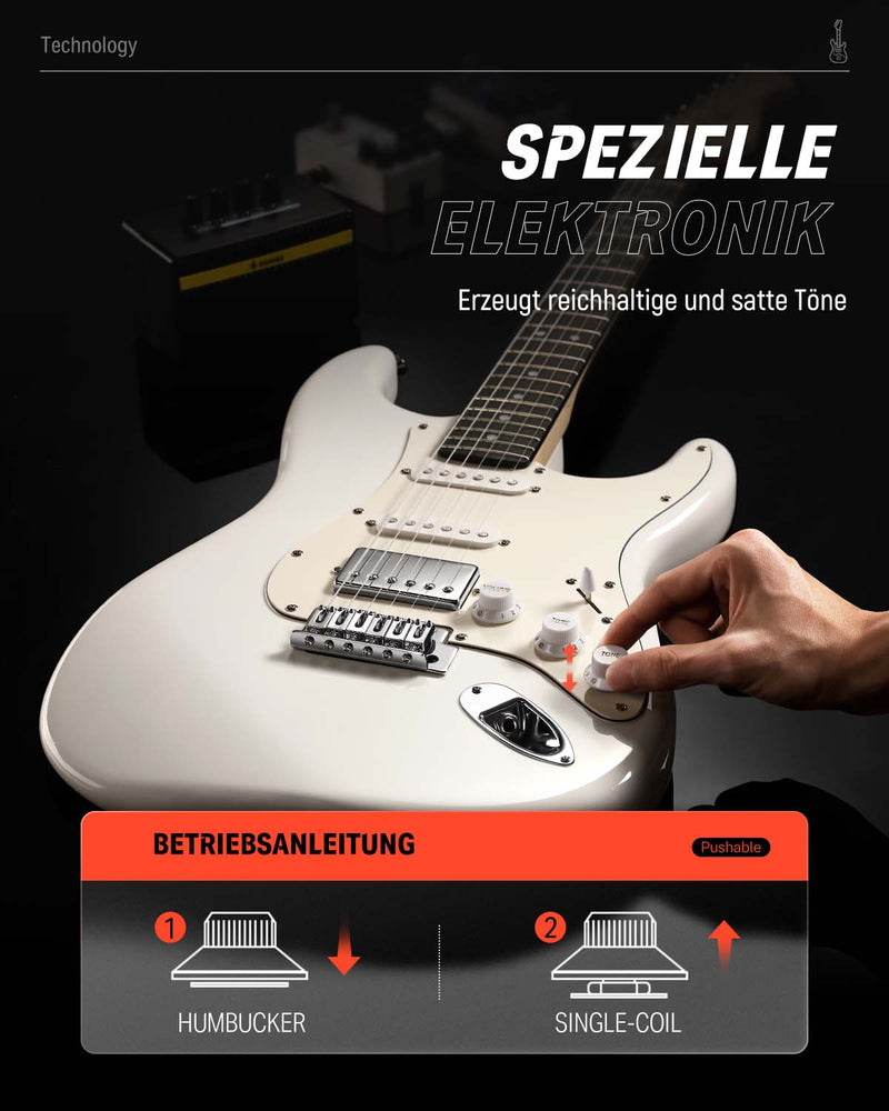 Donner DST-152 E-Gitarre Einsteiger Set ST Type 